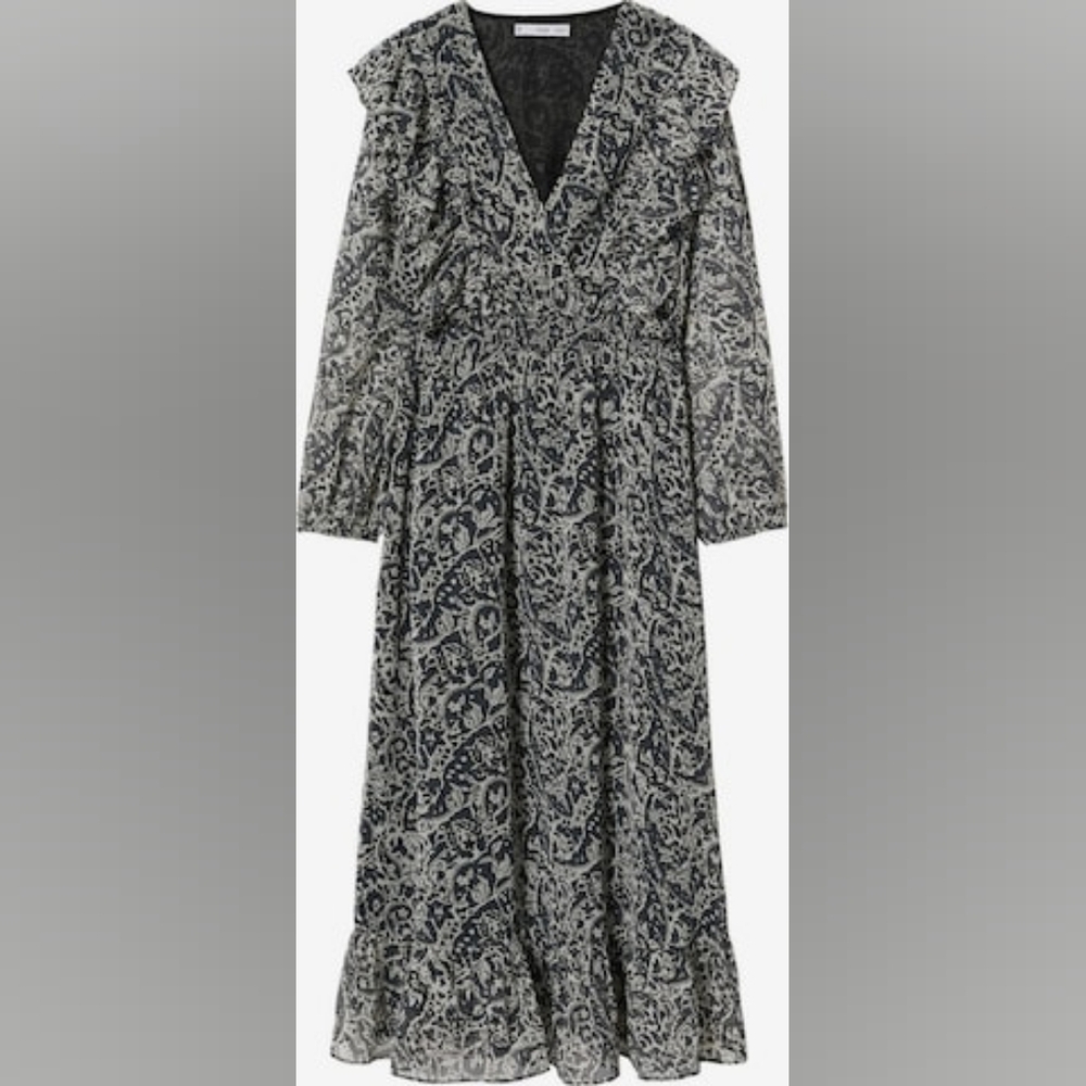 Mango Black and Gray Maxi Dress